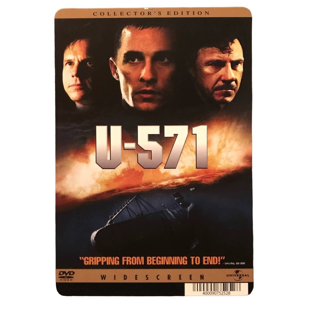 Mini Movie Poster - U-571 - WWII Submarine Art Home Office Decor Fits A5 Frame